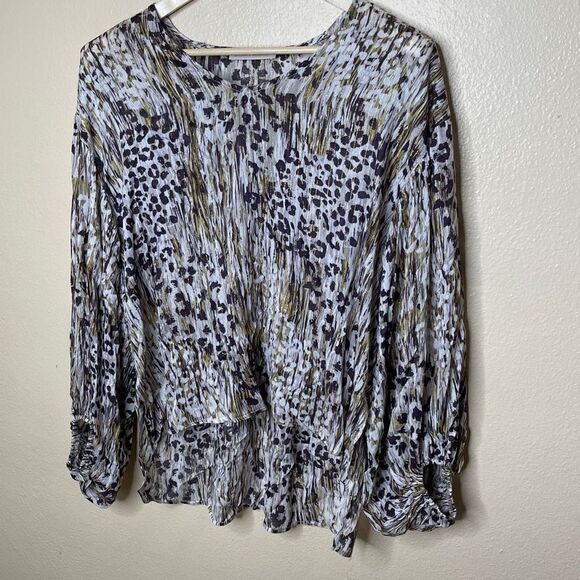 Pookie &Sebastian Womens Leopard Print Blouse Size Small - Picture 3 of 9